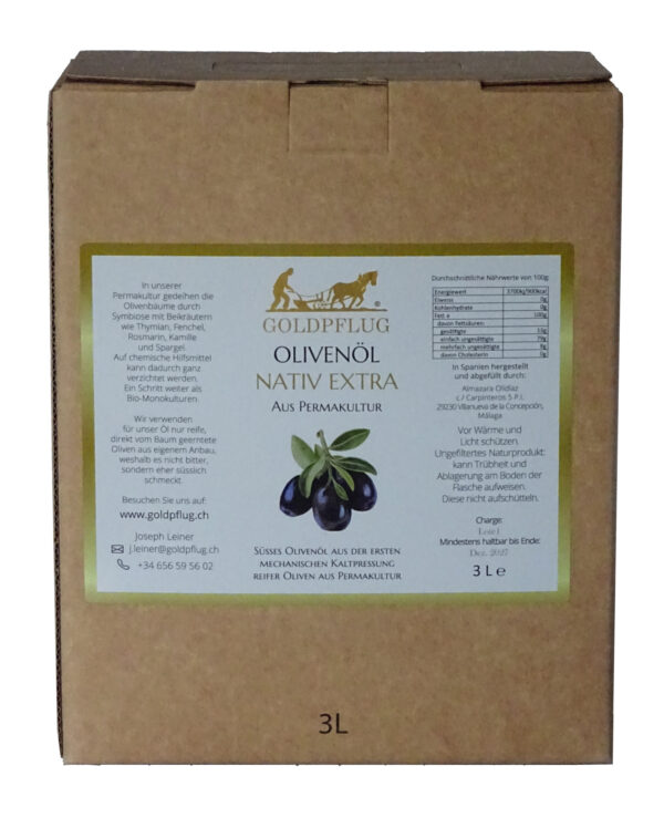 Orgainsches Nativ Extra Olivenöl 3 L Bag in Box